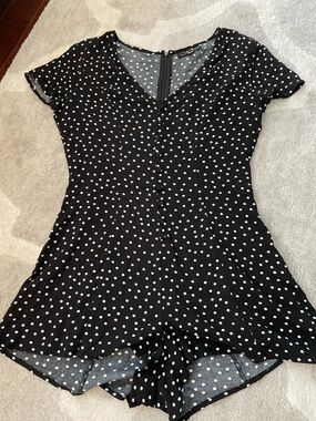 Kendall & Kylie Black and White Polka Dot Romper